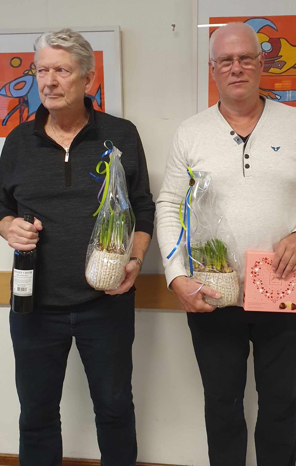 De mannen uit Volendam bij de Parencompetitie